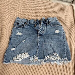Aeropostale denim skirt, high rise, size 000, ripped